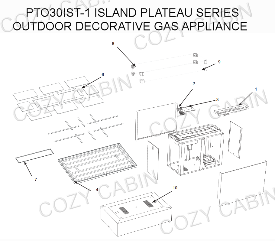 ISLAND PLATEAU SERIES OUTDOOR DECORATIVE GAS APPLIANCE (PTO30IST-1) #PTO30IST-1